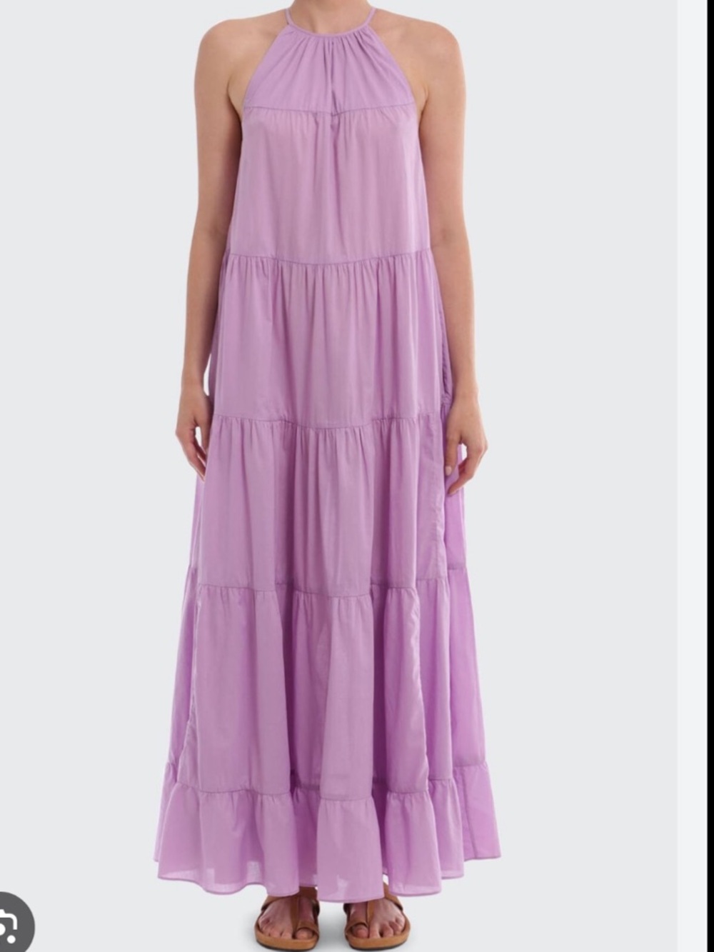 Rhode Julia tiered halter trapeze maxi